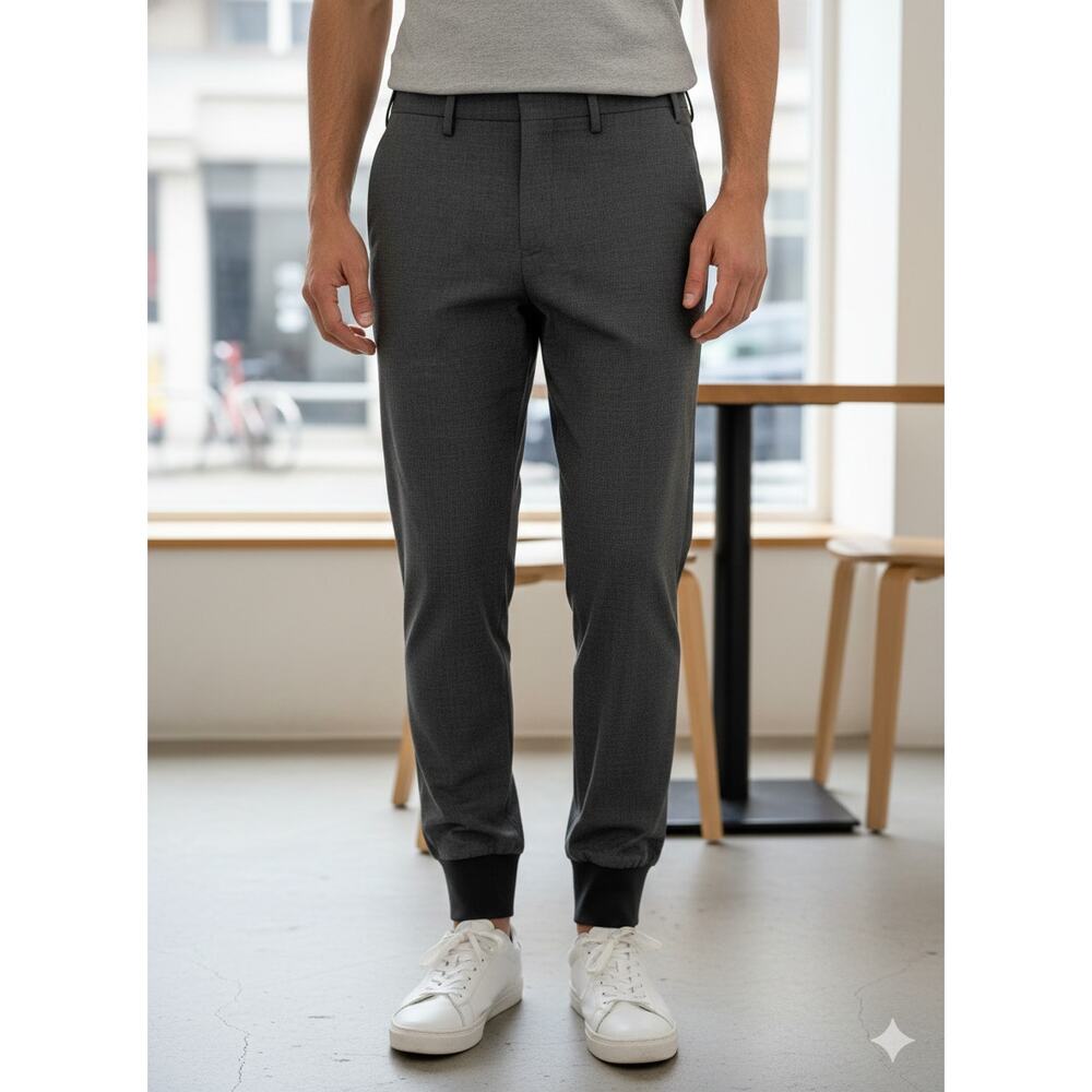 Men's Neil Barrett Wool Pants Travel Utility Slim Fit Gray IT 54 US Men's XL 38